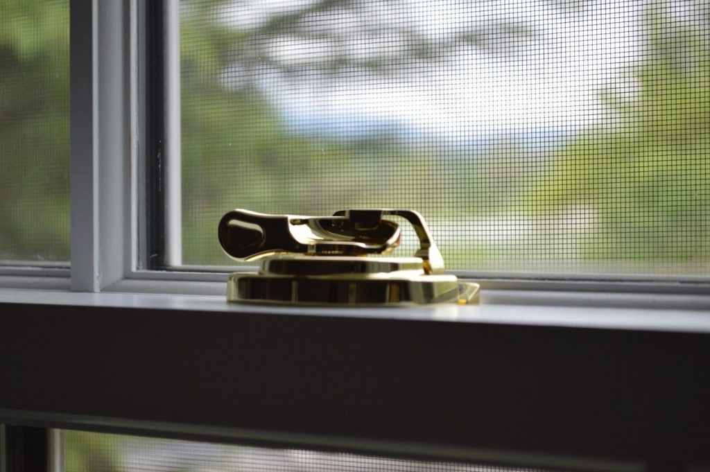 A closeup of a clean window screen